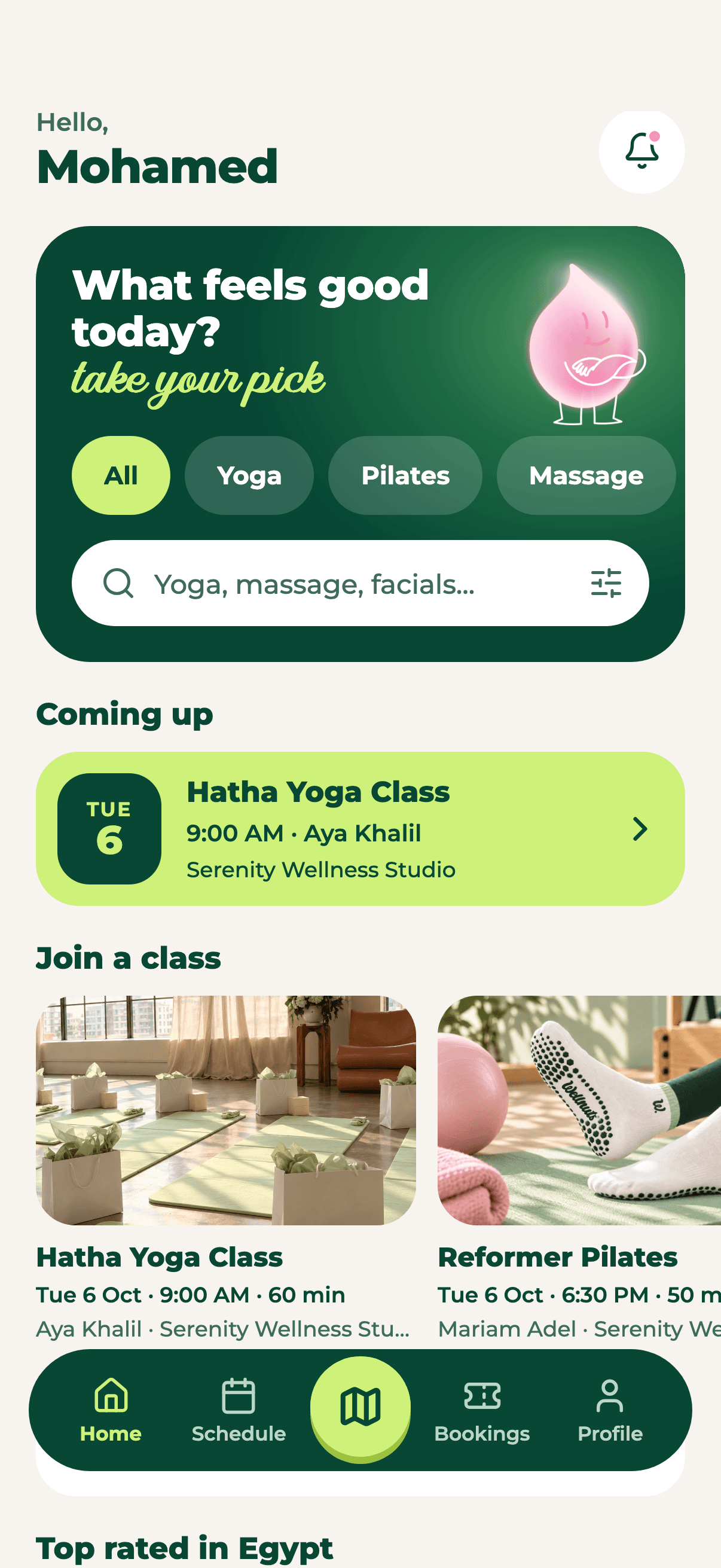 The Wellnuts app home screen